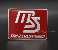 เพจโลโก้ งานอลูมิเนียม มาสด้า สีแดง Aluminum Car Modified Emblem Badge Sticker Logo Fits for Mazdaspeed MS Red