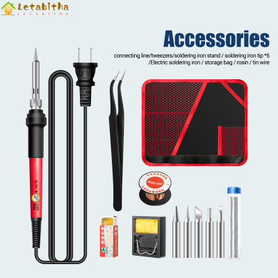 Letabitha ชุดเครื่องเชื่อมเหล็ก ANENG 12ชิ้น,110-220VAC ปรับอุณหภูมิได้200 ℃-450 ℃ 60W ชุดเครื่องมือเชื่อมแสดงผลแบบดิจิตอล