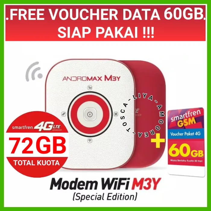 Harga Heboh Mifi Router Modem Wifi 4g Smartfren Andromax M3y Plus Topup 100k 45gb M3y