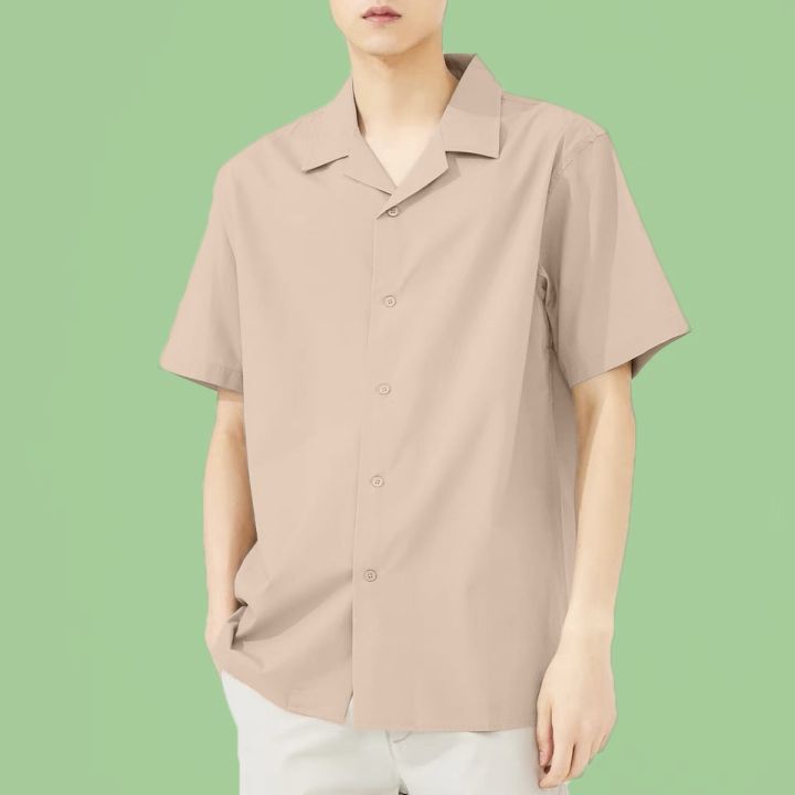 dsl001-เสื้อเชิ้ตผู้ชายเสื้อเชิ้ตเกาหลี-สีพื้น-oversize-ผ้านิ่มใส่สบาย-ไม่ต้องรีด-ระบายความร้อนได้ดี