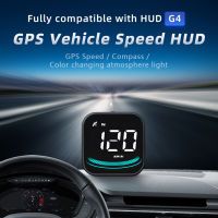 G4 Hd Car Hud จอแสดงผล Gps สำหรับกลางแจ้งเครื่องวัดความเร็วดิจิตอลสัญญาณเตือนเรื่องความเร็วพร้อมไฟ【fast】