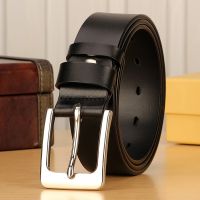 Stainless Steel Buckle Anti Allergy Men Strap Top Layer Genuine Leather Belt Casual High Quality Belt Vintage Original Cowhide