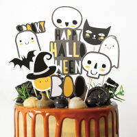 Sursursurprise Happy Halloween ชุดตกแต่งเค้ก Ghost Bat Cat Boo เค้ก Toppers เทศกาลวันเกิด Party อุปกรณ์ตกแต่ง