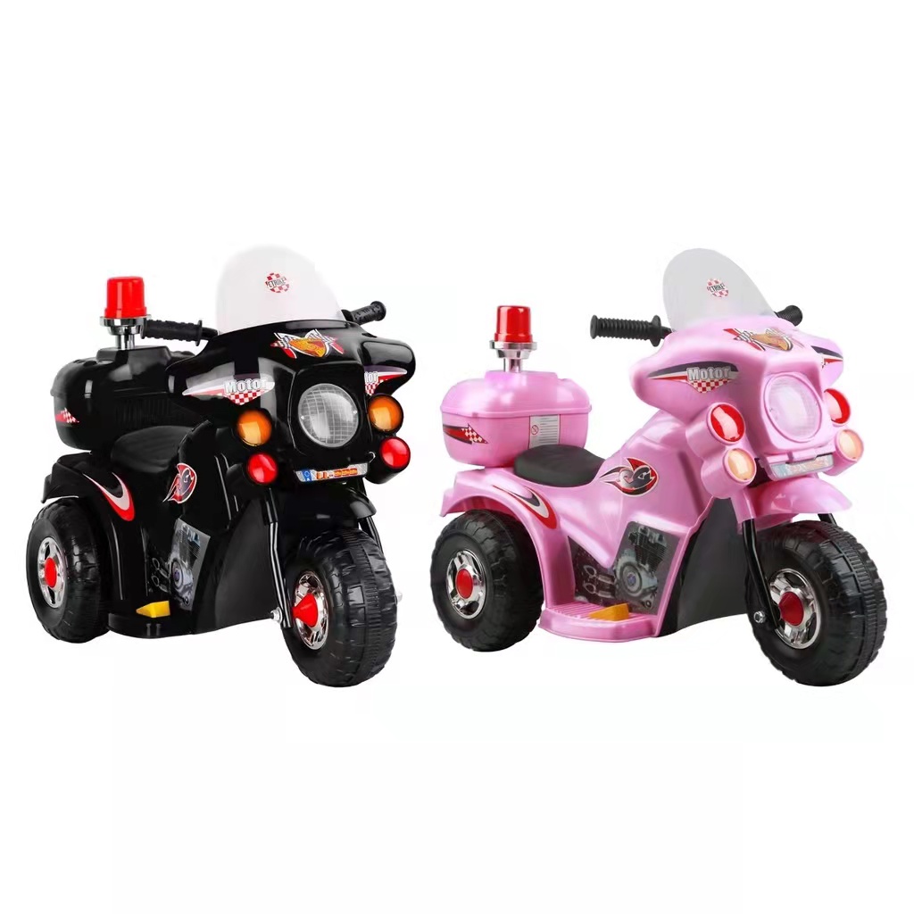 Kids Girls Ride-On Toy Motorcycle Rechargeable Tots Police Motorbike Pink Purple 