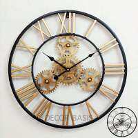 นาฬิกาแขวนผนังเหล็ก INDUSTRIAL LOFT METAL ปรับฮวงจุ้ยให้ดียิ่งขึ้น LOFT WALL CLOCK เดินเรียบ เงียบ ไม่มีเสียง เข็มวินาทีแบบหมุดรูปเฟืองหมุน