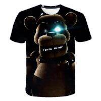 2023 NEW Horror Game Harajuku Kids Five Night Freddy Fashion Cartoon T-shirt 3d Round Neck Short Sleeve Casual T-shirt Top Streetwear fashion