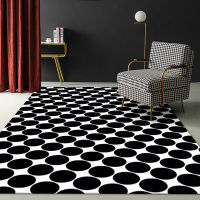 2021Black And White Rug Carpet Living room Grid Lattice Area Rug Bedroom Bedside Mat Coffee Table Chair Carpet Simple Room Decor