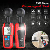 Txshangmao เครื่องวัด EMF สนามไฟฟ้ามิเตอร์วัดความแรงรังสีสนามแม่เหล็กไฟฟ้าที่มีเครื่องวัดแบบพกพาจอแสดงผลแอลซีแบบดีดิจิตอลเกจวัดอุณหภูมิ