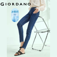 GIORDANO Women Denim Jeans High-Tech Cooling High Waist Slim Denim Jeans Five-Pocket Ankle Length Fashion Casual Jeans 05423301