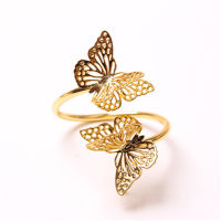 12 PCS NEW double-layer butterfly Napkin Ring Wedding Table Decoration butterfly napkin ring mouth cloth ring freight free