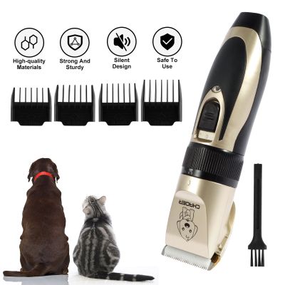 Pet Hair Shaver USB Rechargeable Cordless Dog Grooming Clipper Low Noise Pet Hair Trimmer with Cleaning Brush Comb 5 Gears