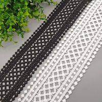 70mm White Black Hollow Out Milk Silk Embroidered Lace Ribbon DIY Apparel Sewing Fabric Curtain Hometextile Decoration Lace Tape Fabric  Material