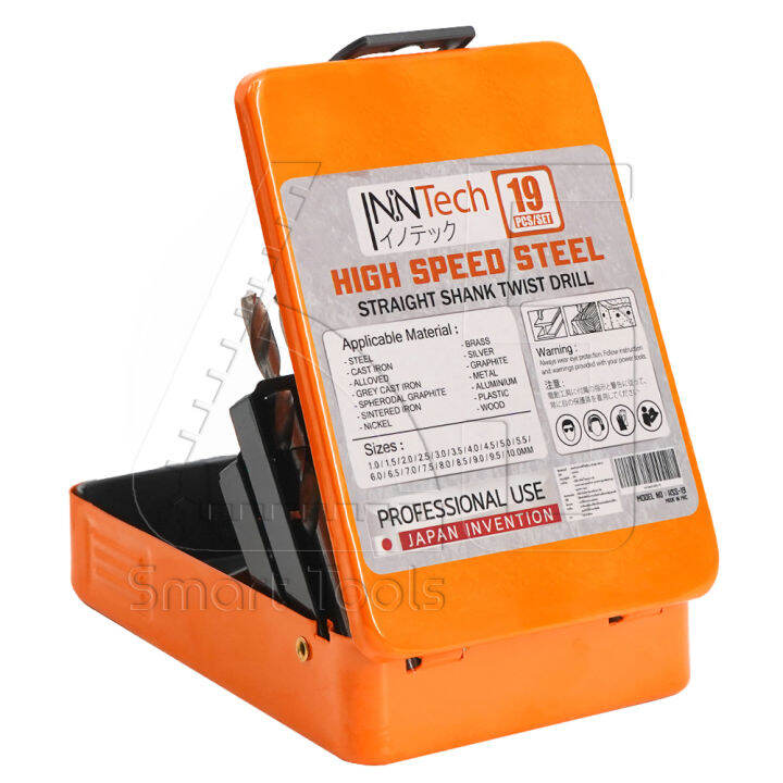 inntech-ชุดดอกสว่านเจาะเหล็ก-19-ชิ้น-ขนาด-1-10-มม-high-speed-steel-ดอกสว่านเจาะเหล็ก-ดอกสว่าน-ดอกสว่านไฮสปีด-hss-คุณภาพสูง-รุ่น-hss-19