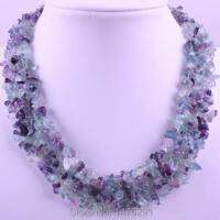 【cw】 New Fluorite Chip Beads Necklace 19 quot;L