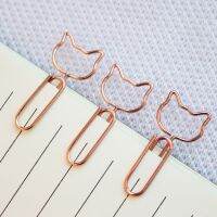 【jw】♠✱❈  design Paper Clip Gold cat School Stationary Office Paperclips Metal