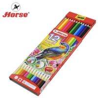 “HORSE” สีไม้ ดินสอสีไม้ยาว 12 สี + กบเหลา