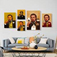 Abstract Interesting Leonardo DiCaprio Meme Picture Poster Print Canvas Painting Coffee Shop Bedroom Wall Home Art Decoration