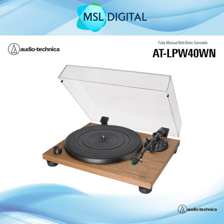 Audio Technica ATLPW40WN Stereo Turntable builtin switchable preamplifier with Fully Manual