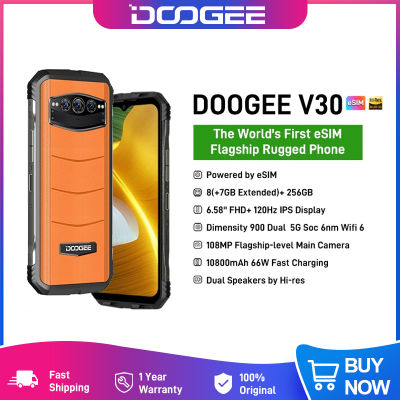 DOOGEE V30 eSIM Dual 5G Rugged Phone 6.58"FHD 120Hz Display Dimensity 900 6nm Dual Speakers 8+256GB 108MP Camera 10800mAh Phone