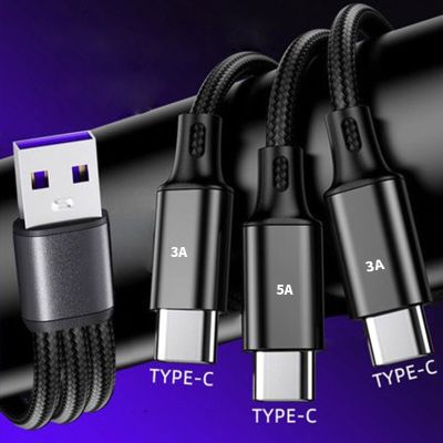 3 in 1 Fast Charge USB C Cable 5A Type C Charging Cable for Samsung S6 Xiaomi Redmi Note 4 Samsung Galaxy S20 Mobile Phone USB C Cables  Converters
