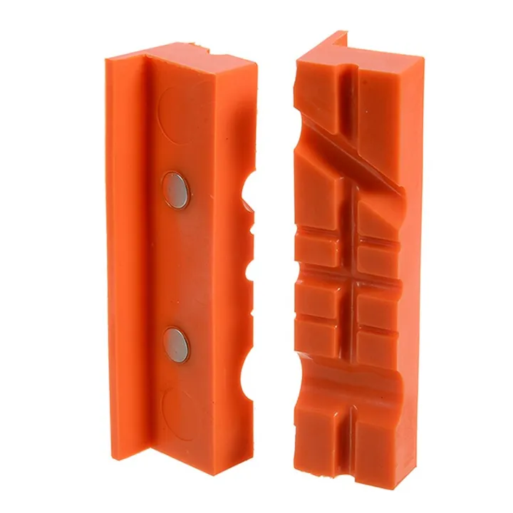 1 pair 4.5" Long Metal Vise Rubber Multigroove Vise Pad Bench Vice