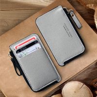 Fashion Slim Mens Leather Small Wallet Credit Card Holder Wallet For Men Small Cash Zipper Coin Purse Men Leather Wallet