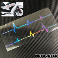 ✢ 2X Motorcycle Side Fairing Decals Cardiac Heartbeat Stickers For PCX 160 FORZA 125 250 350 750 TMAX NMAX XMAX 500 530 560 AK550