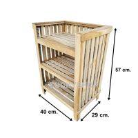 ชั้นวางของ ชั้นไม้วางของ ชั้นไม้สัก ขนาด 40x29x57 ซม.