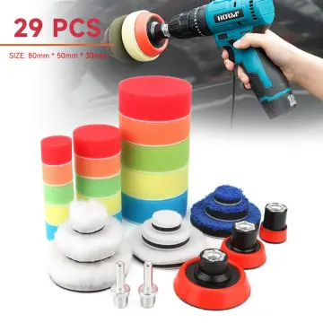 Car Buffing Pad Sponge Waxing Polishing Wheel Kit for Polisher Drill Die  Grinder