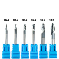 6Pc HRC55 2ขลุ่ย Ball Nose End Mill R0.5 R1.0 R1.5 R2.0 R3.0เครื่องตัด CNC Router Bits เครื่องมือโลหะเหล็กตัดเหล็ก