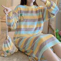 New Autumn Winter Nightgowns &amp;Sleepshirts Young Girl Warm Flannel Nightdress Long Sleeve Women Sleepwear Shirt Home Wear Clohtes