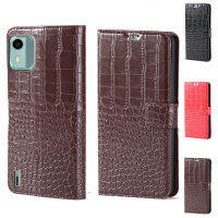 VcmIs เคสสำหรับ Nokia โทรศัพท์จระเข้หนังกระเป๋าเงินแบบฝาพับ C12ฟังก์ชั่นยืนซองใส่บัตรโทรศัพท์