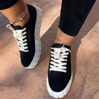 2021 New Summer Canvas Women Shoes Casual Sport Women Sneaker Lace Up Breathable Comfortable Flat Platform Shoes Plus Size 43