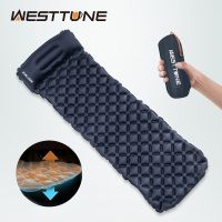 Westtune ที่นอนเป่าลมตั้งแคมป์พร้อมหมอน,เบามากเสื่อลมเป่าลมแผ่นรองนอนกลางแจ้งสำหรับเดินทางเดินป่าแบกเป้