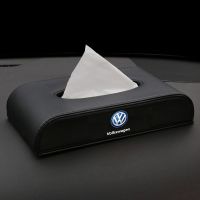 หนังกระดาษทิชชูที่เก็บฟิวส์บ็อกซ์ Quality Universal Car Tissue Box อุปกรณ์เสริมสำหรับโวล์คสวาเก้น VW โปโล Golf R Vento Passat Tiguan GTI CC Scirocco