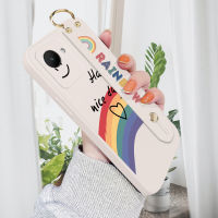 เคส Realme Mop Mall สำหรับ C30S พร้อมสายรัดข้อมือเคสโทรศัพท์เด็กผู้หญิงขอบสี่เหลี่ยมของเหลวปลอกซิลิโคนคลุมทั้งหมดกล้องกันกระแทก