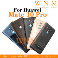 ฝาครอบแบตเตอรี่หลังสำหรับ Huawei Mate 10 Pro ฝาครอบหลังกระจกแบตเตอรี่ชิ้นส่วนอะไหล่เคสประตูด้านหลังพร้อมกรอบเลนส์