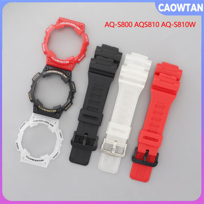 ชุด Tali Jam Tangan Karet ขอบซิลิโคน + อุปกรณ์เสริมสำหรับนาฬิกา Casio AQ-S800 AQS810 AQ-S810W