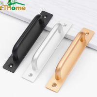 【LZ】△►  1/6/10PCS Aluminium Alloy Black Door Handles Balcony Bedroom Kitchen Door Pulls Silver White Furniture Handle Door Hardware knob