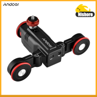 Nishore-Andoer L5i กล้องไร้สายวิดีโออัตโนมัติดอลลี่3-Wheels มอเตอร์เลื่อนดอลลี่รถ APP มือถือควบคุมเวลาล่วงเลยตรง/โค้งสายการถ่ายภาพปรับความเร็ว3กิโลกรัมความจุโหลดแบตเตอรี่ในตัวสำหรับ DSLR ILDC กล้องถ่ายรูปสำหรับกล้อง