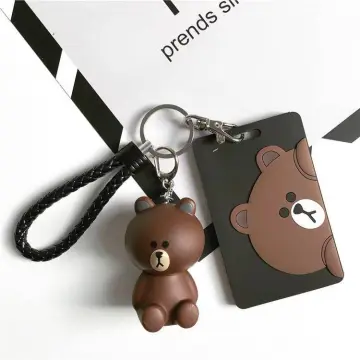 Cheap Cute ID Card Holder Lovely Cartoon Bear Sheep Bunny Badge Reel Lanyard  Card Sleeve Kawaii Student Kpop Idol Photocard Organizer