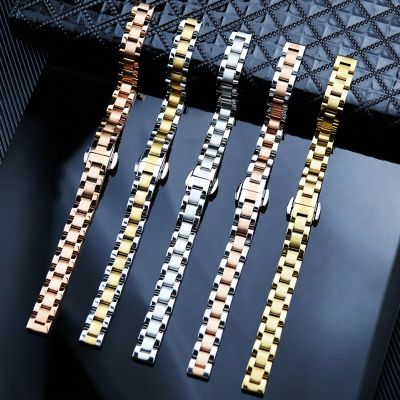 10mm 12mm 14mm 16mm 18mm 20mm 22mm Solid 316 Stainless Steel Watch Band with Butterfly Buckle wriststrap of metal Straps