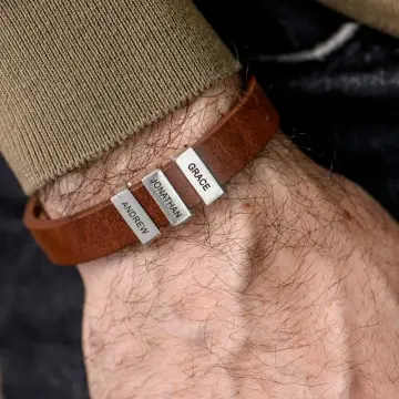 Buy Personalized Leather Bracelet for Men Custom Bracelets Man Online in  India  Etsy