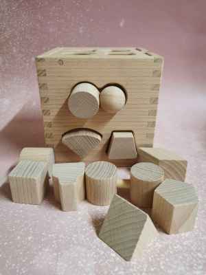 บล็อกหยอดไม้ ของเล่นไม้ บล็อกไม้ของเล่น ของเล่นบล็อกไม้ รูปทรงต่างๆ ของเล่นเสริมพัฒนาการ ฝึกทักษะและสร้างสมาธิ