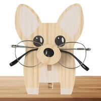 ZZOOI Animal Glasses Rack Cute Decor For Desk Christmas Holiday New Year Business Gift For Men Women Wood Glasses Holder Stand Dog