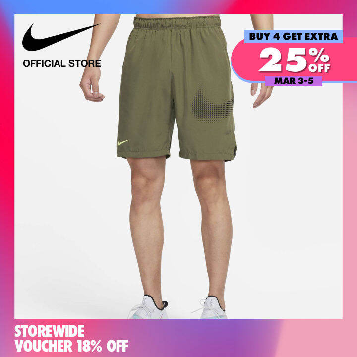 Nike DriFIT Men's Flex Woven Training Shorts Medium Olive Lazada.co.th