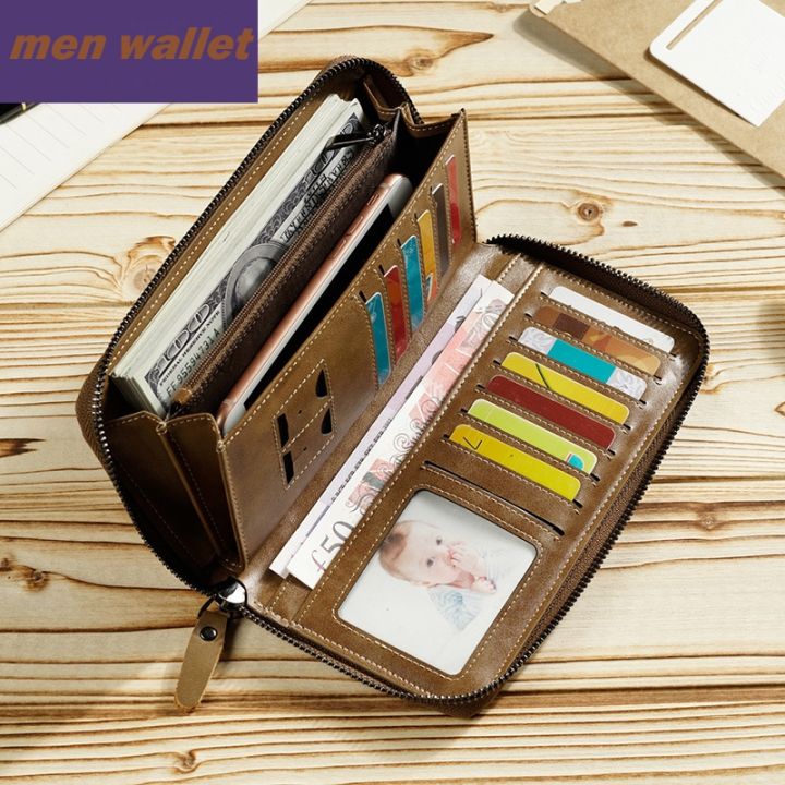 cs-mens-genuine-leather-long-wallet-zipper-wallet-wristlet-designer-card-purse