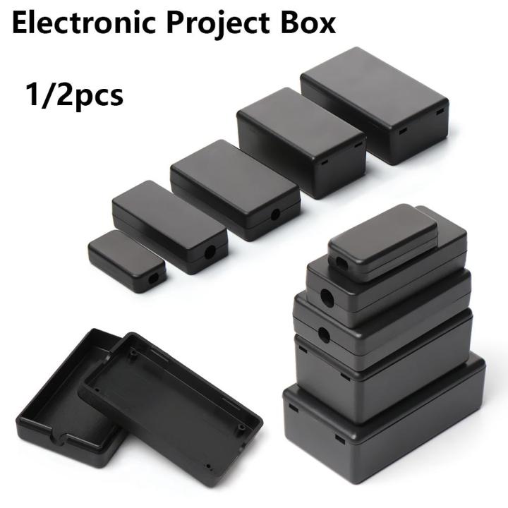1-2pcs-ร้อน-พลาสติก-abs-สีดำ-diy-กล่องใส่ของ-กล่องโครงการอิเล็กทรอนิกส์-โครงการฝาครอบกันน้ำ-กล่องใส่เครื่องมือ