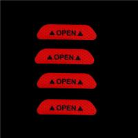 แถบเทปเตือนสติกเกอร์สะท้อนแสงประตูรถยนต์4ชิ้นสติกเกอร์รถสะท้อนแสงแถบติดรถแต่งรถระบบความปลอดภัย