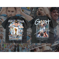 newtrend0.th ใหม่ (จัดส่งทุกวัน)เสื้อ Argentina Champions World Cup 2022  Bootleg T-shirt Cotton 100%